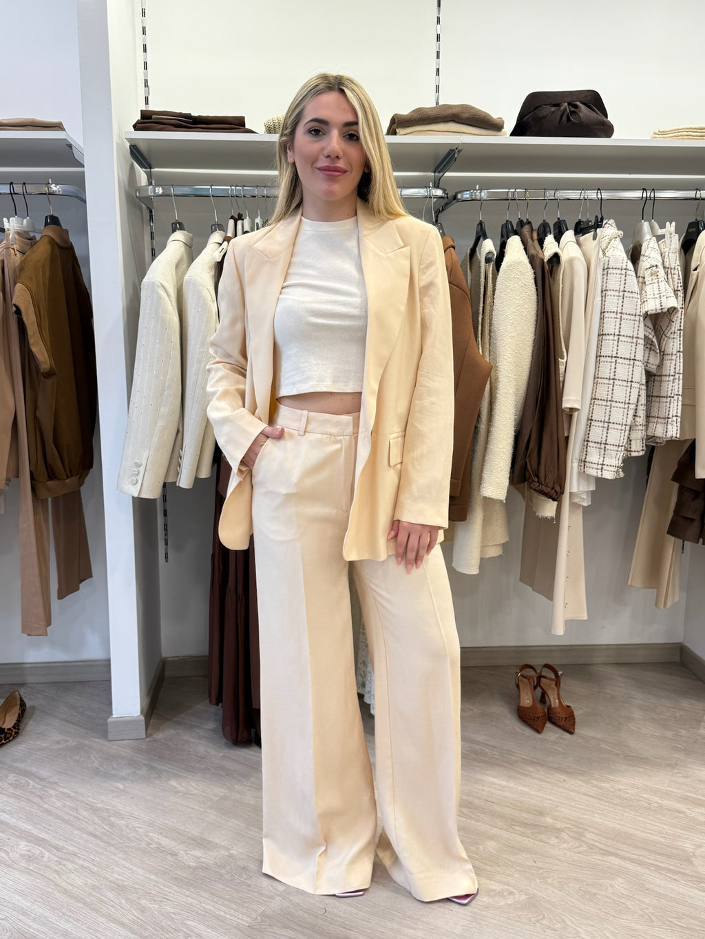 Pantalone palazzo champagne - Haveone
