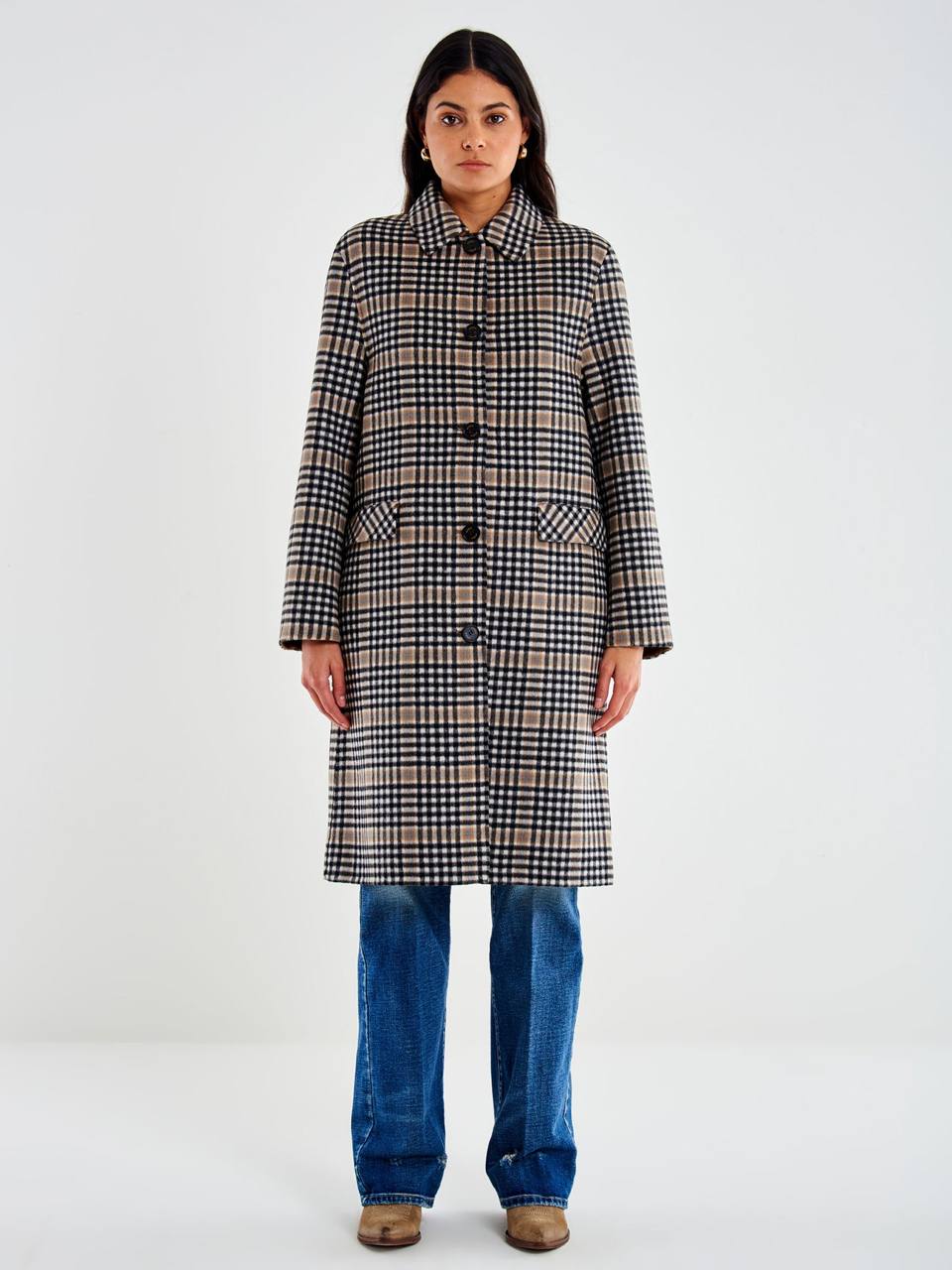 Cappotto a quadri con impermeabile